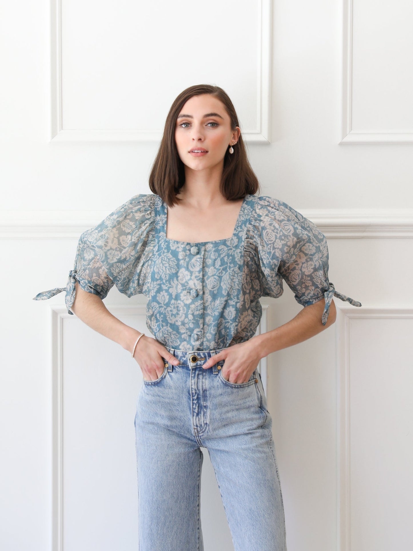 Evelyn Top in Blue Mist