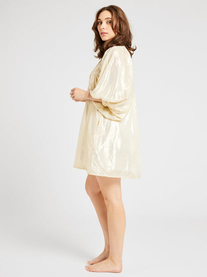 Daisy Dress in Gold Lamé