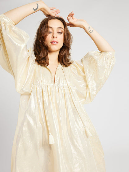 Daisy Dress in Gold Lamé