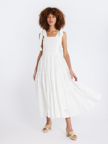 Daphne Dress in Pearl Polka Dot Eyelet